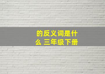 的反义词是什么 三年级下册